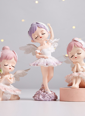 芭蕾女孩艺术感蛋糕装饰摆件房间卧室桌面少女可爱治愈床头柜书架