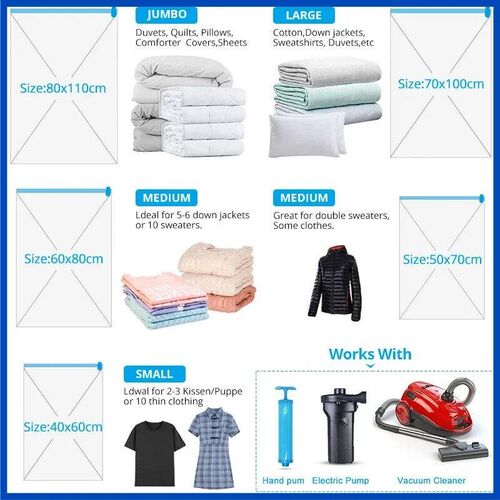 8/4/3PCS Travel Bag Save Space Storage Bag Organizer Vacuum