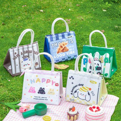 Cartoon lunch box bag, large capacity insulated lunch bag, p