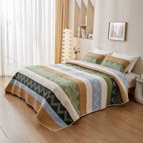 tton Printed Bed Sheet Pure tton Breathable Three-piece Set