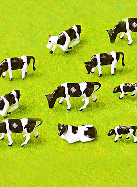 10pcs 1:87 Scale Soft Rubber DIY Colorful Cow Model Train La
