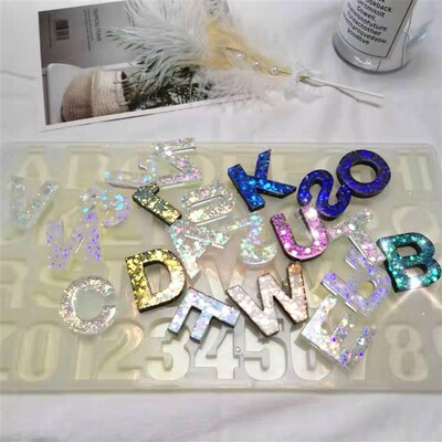 Epoxy resin mold alphabet letter numbers silicone mould Kit