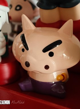 新酱的伙伴救人的英雄不理不理左卫门小猪公仔存钱罐怀旧稀有摆件