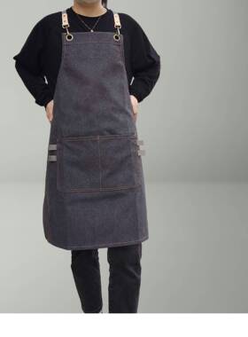 帆奶茶店围裙布加厚服成人围腰衣工作透气罩耐磨防油60F12防污