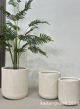 时JY03193尚条落地花瓶酒店展厅居装饰家氧镁花盆插花写字化楼绿