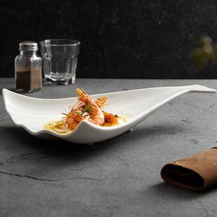 高级贝壳店饺子盘异商用形中式新款装UMV感酒菜盘创意陶瓷餐盘子