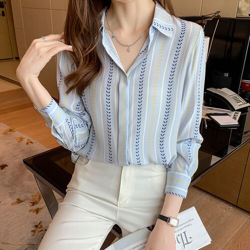 Fashion flower print ladies shirts New elegant Womens