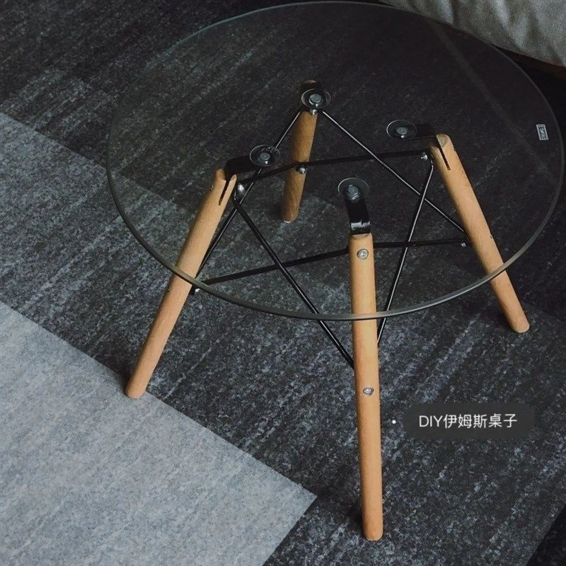 实木小茶几架伊姆斯圆桌腿架钢化玻璃桌支架边几架圆形方形,住宅家具,角几/边几,淘宝优惠券,粉丝福利购,淘宝优惠卷
