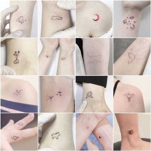 48pcs Temporary Tatto Stickers Cute Bear Love Flower Cherry
