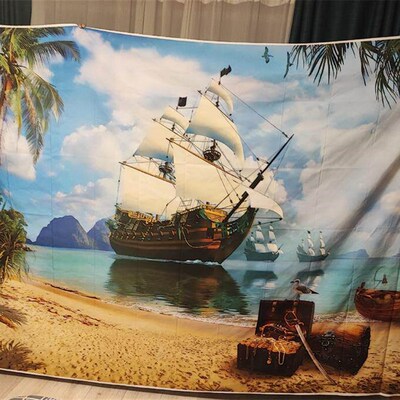 Pirate Backdrops For Photo Old reasure World Map Birthday Pa