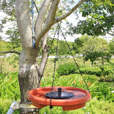 12 Inch Bird feeder Hanging Bird Bath with fountain Outdoor