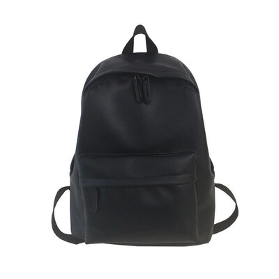Solid Color PU College Style Schoolbag Womens Cute Style Si