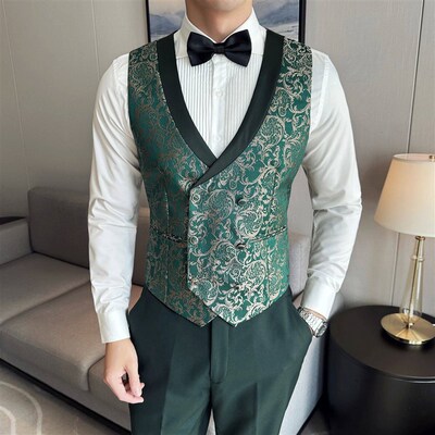 Spring New Mens (suit + Vest + Trousers) British Style