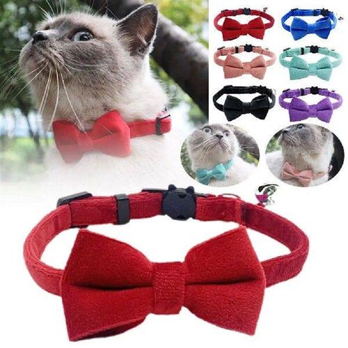 Suede Collar Bow Wear-resistant Lovely Comfortable Bell Dog