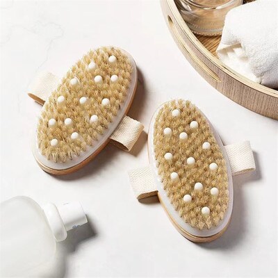 Natural  Bristle Brush Soft Wet Dry Skin Body SPA Brush Bath