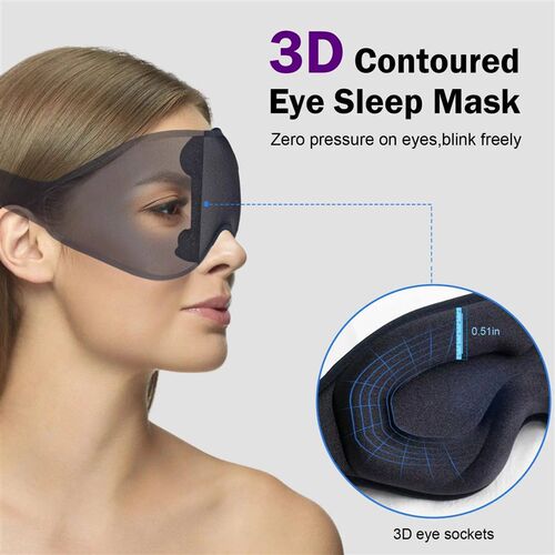 3D Sleep Mask Blindfold Sleeping Aid Eye Mask Soft Memory Fo