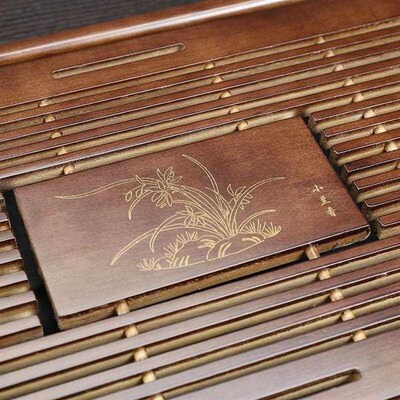 Wooden Tea Tray Kungfu Tea Set Drawer Tea Water Drainage