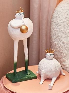 卡通吹泡泡人物雕塑摆件现代抽象客厅电视柜壁龛创意家居软装饰品