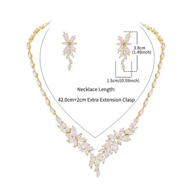 New Arrival Exquisite Plant Shape Cubic Zirconia Bridal Wedd