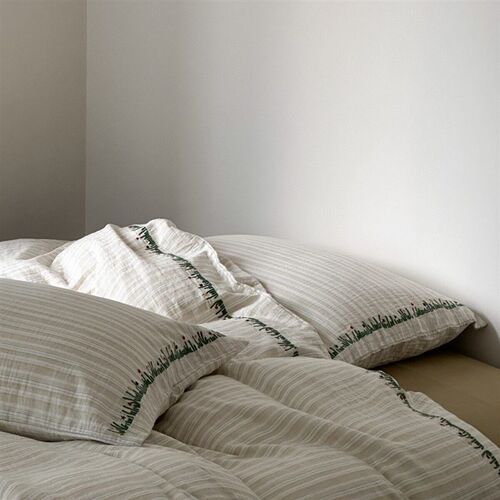 Korean-style Vintage tton Yarn-dyed Striped Double-layer Yar