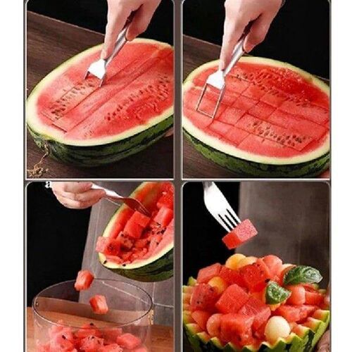 3Pcs 2-In-1 Stainless Steel Fruit Cutter Dual Head Fruit