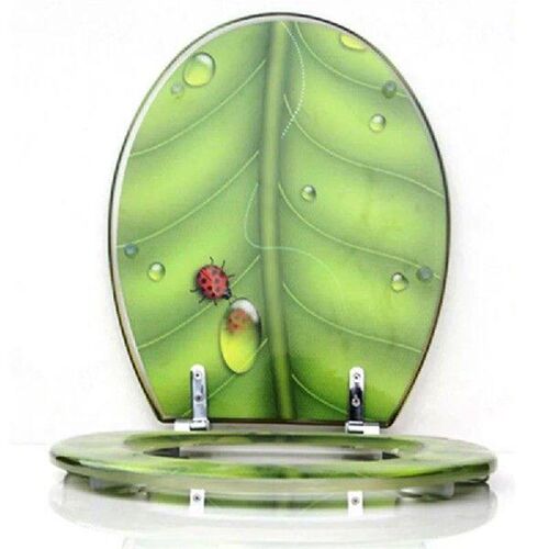Resin toilet seat toilet cover Green leaf insects