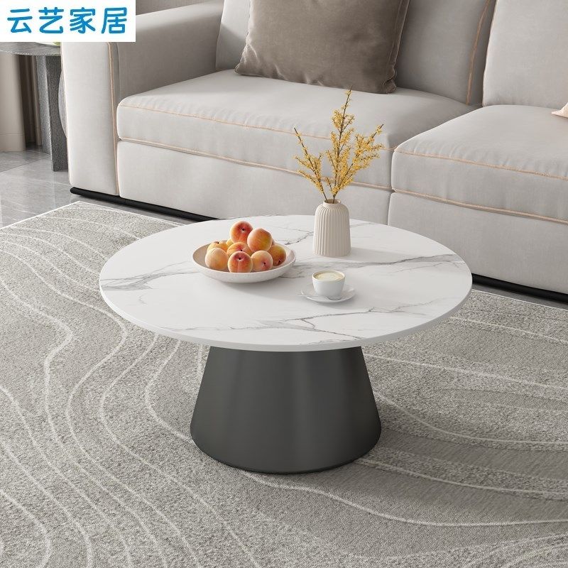 岩板茶几客厅家用202新款小户型圆形洽谈桌沙发边几极简茶几,住宅家具,茶几,淘宝优惠券,粉丝福利购,淘宝优惠卷