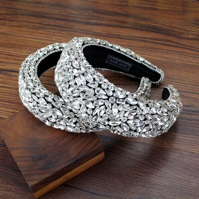 Sparkly Full Clear Crystal Gem Headbands Padded Diamante Rhi
