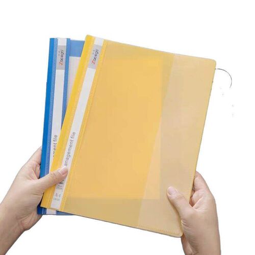 12-pack A4 Document Folder with 2-hole Punch, Transparent Fi