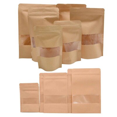 10Pack Small Gift Bags Paper Kraft Paper Candies Bags with Z