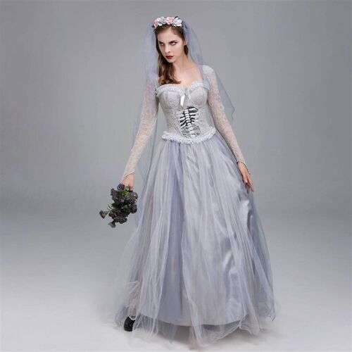 Women Halloween Dead Bride Cotume Ghot Corpe Bride Coret Dre