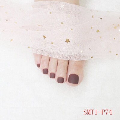 24pcs Foot Frosted Matte Fake Nails Solid Color DIY Ongles S