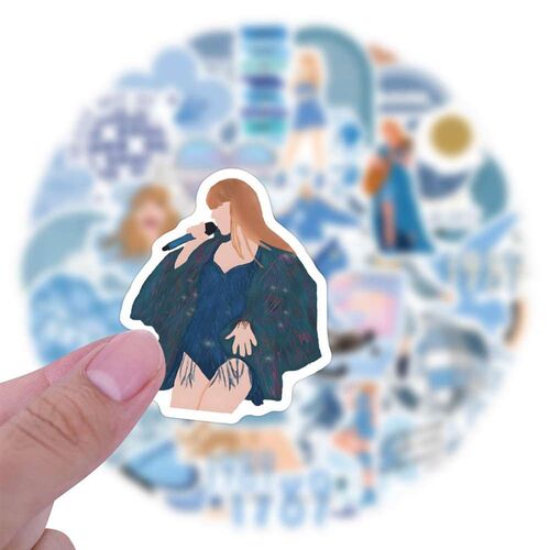 60 to 120 Taylor Swift graffiti stickers decorate the suitca