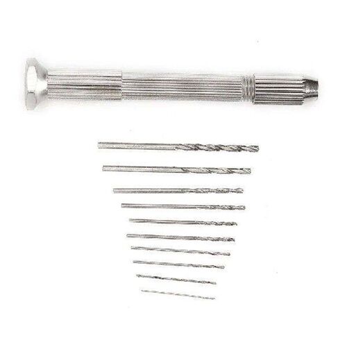 Mini Hand Drill With Keyless Chuck With 10Pcs 0.8mm-3.0mm