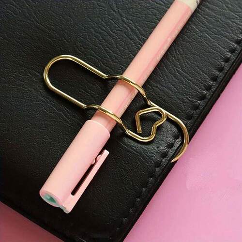 3pcs/Set Multi-functional Metal Paper Clips with Pen Holder