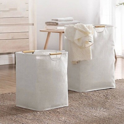 Waterproof Laundry Basket Cotton Linen Dirty Clothes Baskets