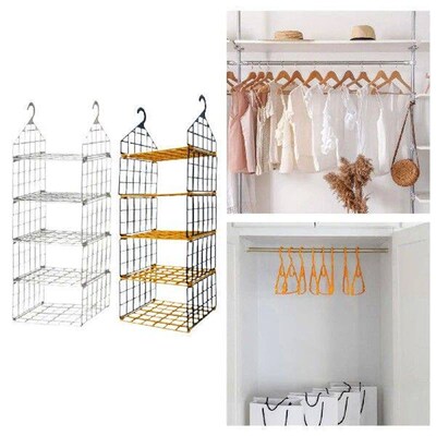 Closet Hanging Organizer Storage Basket Space Saving
