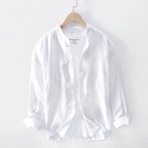 Qing Xia Cotton Linen Long-sleeved Mens Artistic Loose Men