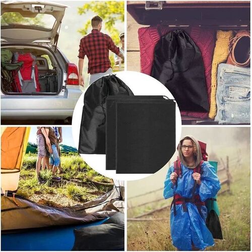 Non-woven Shoe Travel Pouch Portable Tote Drawtring Storage