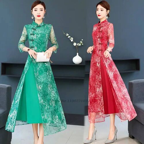 2023 chinese vintage dress improved cheongsam women traditio