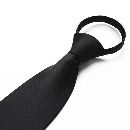 Black Simple Clip on Tie Security Tie Doorman Steward Matte