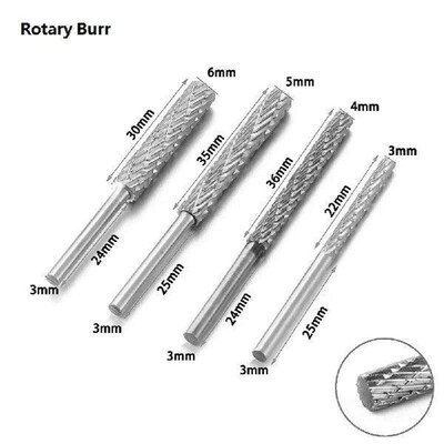 1pcs 3mm Rotary Burrs Kit High Speed Steel Rotary Burr Tool