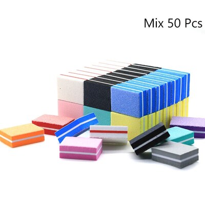 50Pc Professional Mini Nail Art buffer 100/180 Sandpaper Man