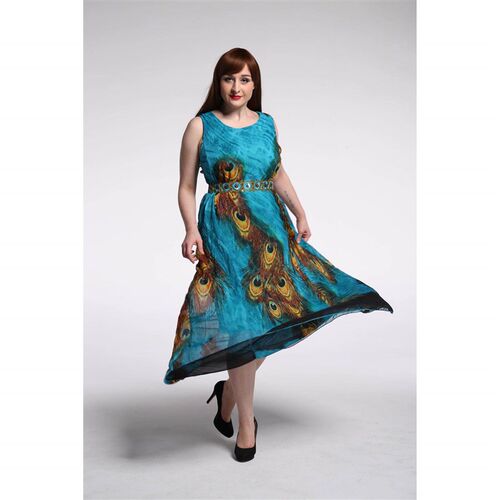 Womens beach dress with large display, printed plus size