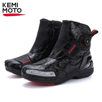 Motorcycle Boots Men Racing Shoes for Riding Breathable Moto