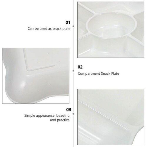 2 Pcs Fruit Dish Dried Plate Food Tray Divided Snack