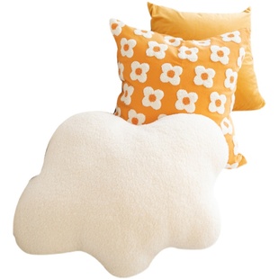 抱枕花朵枕毛绒绣客厅沙发靠枕橘色小清新腰靠飘窗床头靠垫