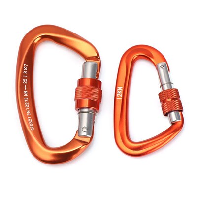 12/25KN Professional Safety Carabiner D Shape Key Hooks Alum