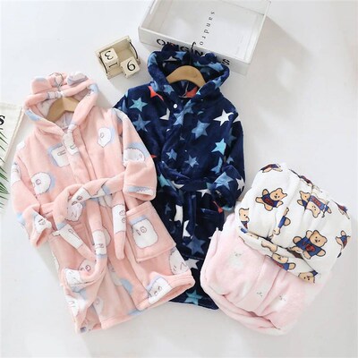 Baby Girls Clothes Winter Flannel Robes for Kids Teen Girls