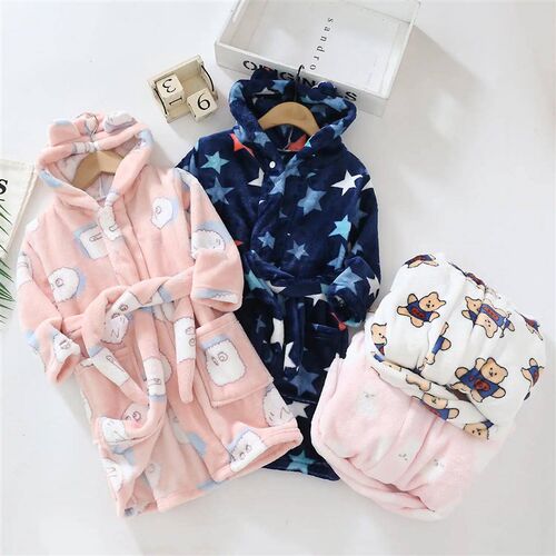 Baby Girls Clothes Winter Flannel Robes for Kids Teen Girls